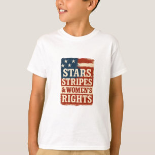Vlag met sterren, strepen en vrouwenrechten in dis t-shirt
