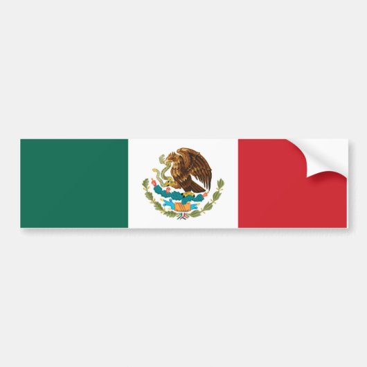 Vlag Mexico Bumpersticker (Voorkant)