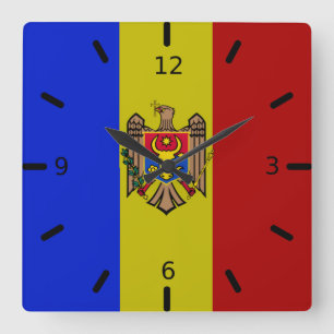 vlag Moldavië Vierkante Klok