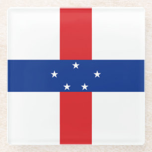 vlag Nederlandse Antillen Glazen Onderzetter