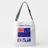 Vlag Nieuw-Zeeland en Nieuw-Zeeland met Jouw naam Crossbody Tas (Achterkant)