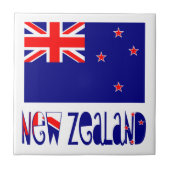 Vlag Nieuw-Zeeland en Nieuw-Zeeland Tegeltje (Voorkant)