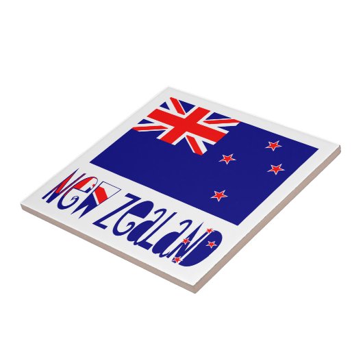 Vlag Nieuw-Zeeland en Nieuw-Zeeland Tegeltje (Zijkant)