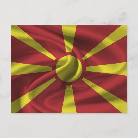Vlag Noord-Macedonië Briefkaart (Voorkant)