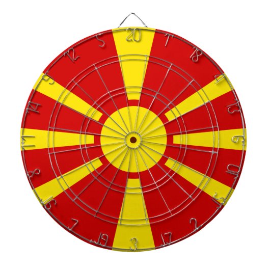 Vlag Noord-Macedonië Dartbord (Voorkant)