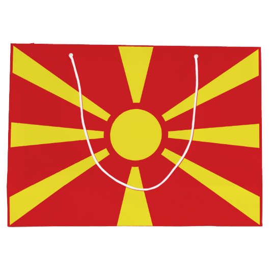 Vlag Noord-Macedonië Groot Cadeauzakje (Achterkant)