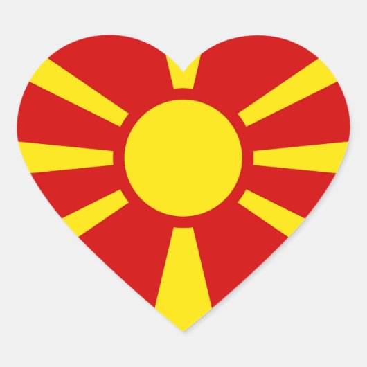 Vlag Noord-Macedonië Hart Sticker (Voorkant)