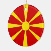 vlag Noord-Macedonië Keramisch Ornament (Links)