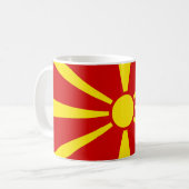 Vlag Noord-Macedonië Koffiemok (Voorkant links)