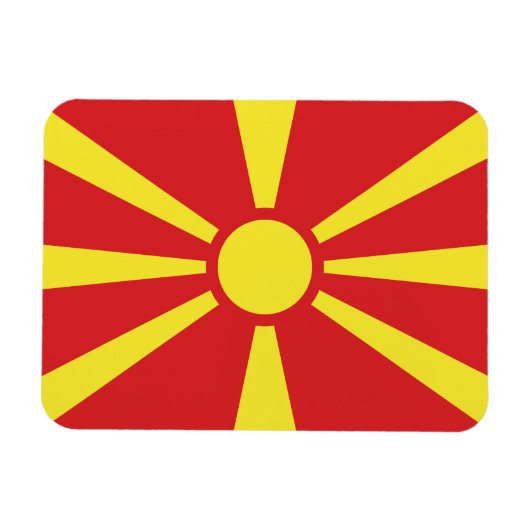 Vlag Noord-Macedonië Magneet (Horizontaal)