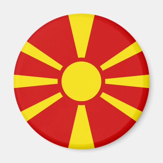 Vlag Noord-Macedonië Magneet (Voorkant)