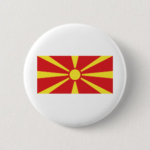 Vlag Noord-Macedonië Ronde Button 5,7 Cm