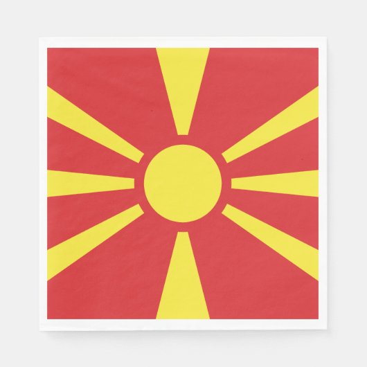 Vlag Noord-Macedonië Servet (Voorkant)