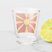 Vlag Noord-Macedonië Shot Glas (Achterkant)