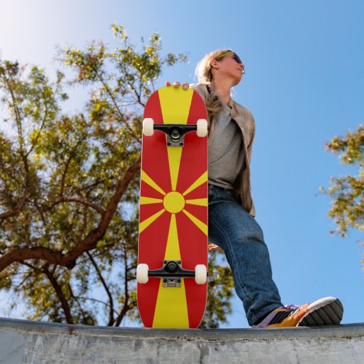 vlag Noord-Macedonië Skateboard (Buiten 1)