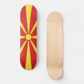 Vlag Noord-Macedonië Skateboard (Voorkant)