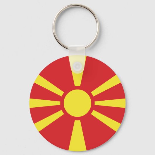 Vlag Noord-Macedonië Sleutelhanger (Voorkant)