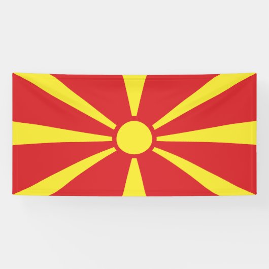 Vlag Noord-Macedonië Spandoek (Horizontaal)