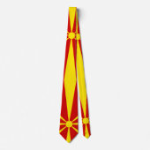 vlag Noord-Macedonië Stropdas (Voorkant)