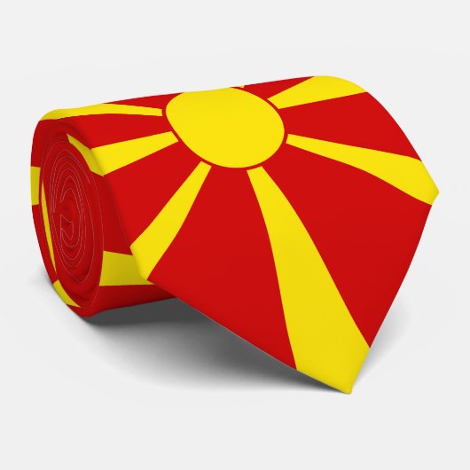 vlag Noord-Macedonië Stropdas (Opgerold)