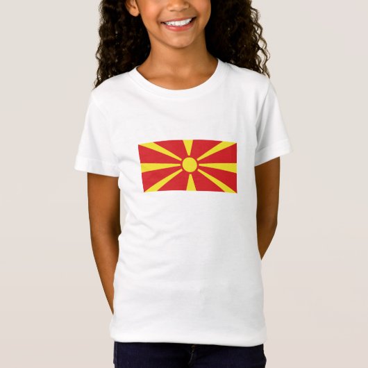 Vlag Noord-Macedonië T-shirt (Voorkant)