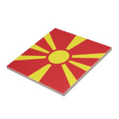 Vlag Noord-Macedonië Tegeltje (Zijkant)