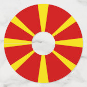 vlag Noord-Macedonië Wijnglaslabel (Achterkant)