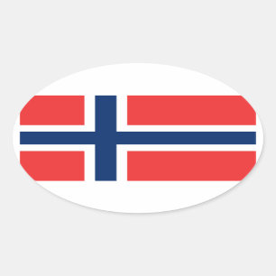 Vlag Noorwegen/Noorwegen Ovale Sticker
