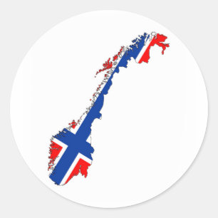 vlag noorwegen ronde sticker