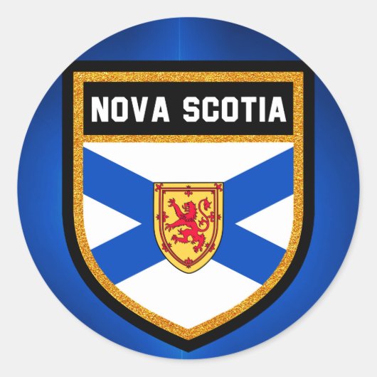 vlag Nova Scotia Ronde Sticker (Voorkant)