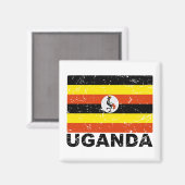  vlag Oeganda Magneet (Voorkant / Achterkant)