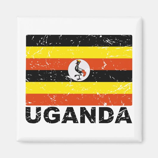  vlag Oeganda Magneet (Voorkant)