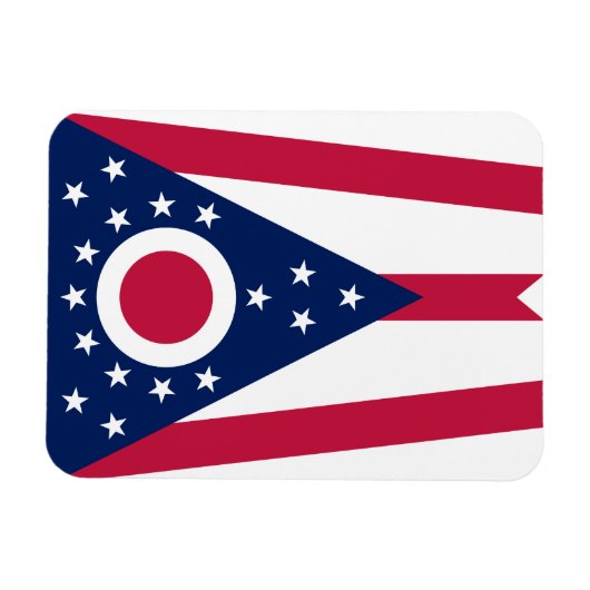 Vlag Ohio-staat Magneet (Horizontaal)
