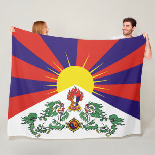 Vlag onder de vlag van Tibet of Snow Lion Fleece Deken