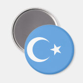 Vlag Oost-Turkestan Oeigoer Magneet (Voorkant / Achterkant)