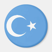 Vlag Oost-Turkestan Oeigoer Magneet (Voorkant)