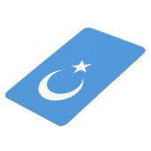 Vlag Oost-Turkestan Oeigoer Magneet (Linkerzijde)