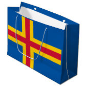 Vlag op de Ålandseilanden Groot Cadeauzakje (Voorkant Gekanteld)