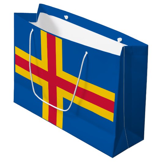Vlag op de Ålandseilanden Groot Cadeauzakje (Voorkant Gekanteld)