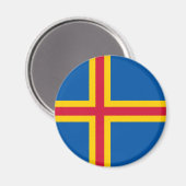 Vlag op de Ålandseilanden Magneet (Voorkant / Achterkant)