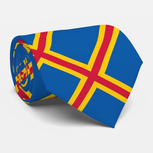 Vlag op de Ålandseilanden Stropdas (Opgerold)