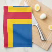 Vlag op de Ålandseilanden Theedoek (Quarter Fold)