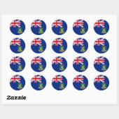 Vlag op de Britse Maagdeneilanden Ronde Sticker (Vel)