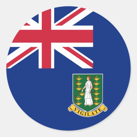 Vlag op de Britse Maagdeneilanden Ronde Sticker (Voorkant)