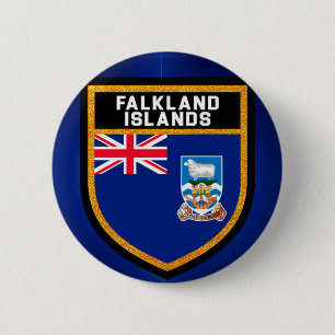 Vlag op de Falklandeilanden Ronde Button 5,7 Cm