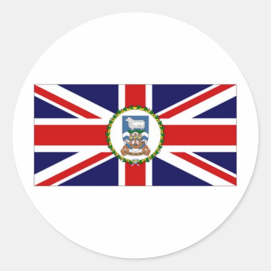 Vlag op de Falklandeilanden Ronde Sticker (Voorkant)