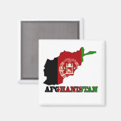 Vlag op de kaart van Afghanistan Magneet (Voorkant / Achterkant)