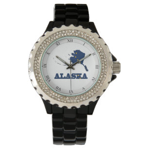 Vlag op de kaart van Alaska Horloge