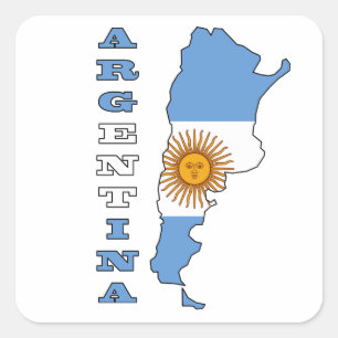 Vlag op de kaart van Argentinië Vierkante Sticker
