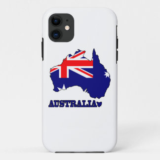 Vlag op de kaart van Australië iPhone 11 Hoesje